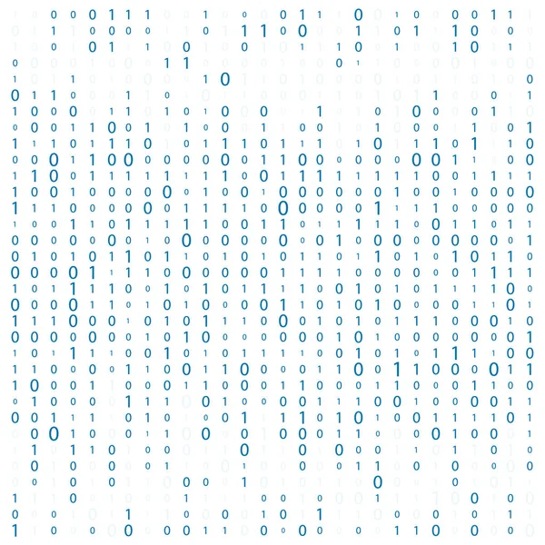 Hintergrund mit Ziffern auf dem Bildschirm. binärer Code Null eine Matrix weißer Hintergrund. Banner, Muster, Tapeten. abstrakte Matrix Hintergrund. binärer Computercode. Codierung. Hacker-Konzept. Vektorhintergrund — Stockvektor