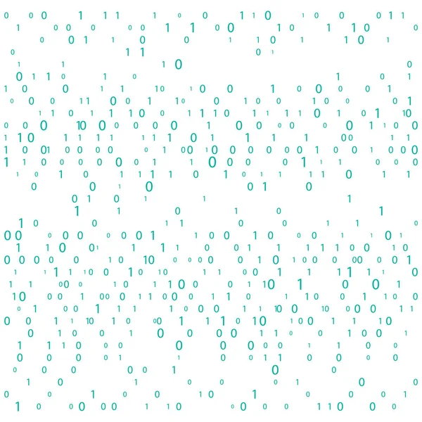 Hintergrund mit Ziffern auf dem Bildschirm. binärer Code Null eine Matrix weißer Hintergrund. Banner, Muster, Tapeten. abstrakte Matrix Hintergrund. binärer Computercode. Codierung. Hacker-Konzept. Vektorhintergrund — Stockvektor