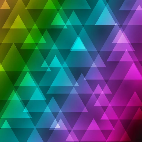 Vecteur abstrait irrégulier fond polygone avec un motif triangulaire en couleur couleurs du spectre arc-en-ciel complet — Image vectorielle