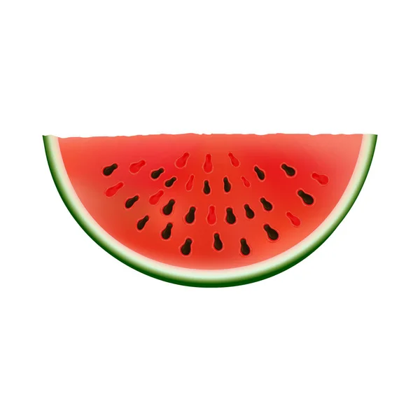 Tranche de pastèque, fruits d'été, icône vectorielle — Image vectorielle