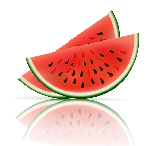Slice of watermelon, summer fruit, vector icon — Stock Vector