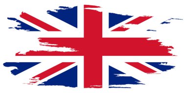 İngiltere bayrak. İngiltere bayrak boyalı fırça. Elle çizilmiş tarzı resimde bir grunge etkisi ve suluboya ile. İngiltere bayrak doku ile.