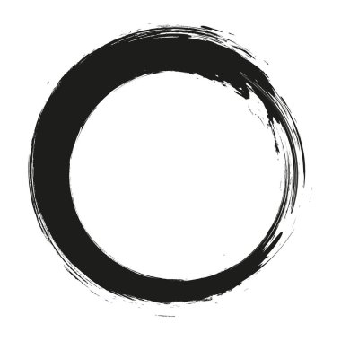 Beyaz arka plan üzerinde boya fırça darbeleri daireler vektör. Mürekkep el boya fırça daire çizilmiş. Logo, etiket tasarım öğesi vektör çizim.