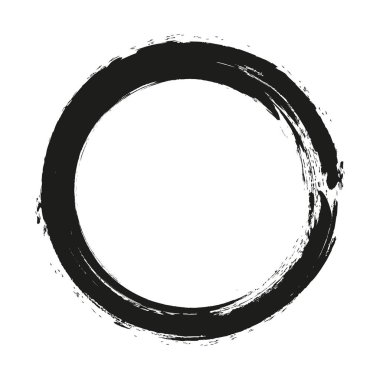 Beyaz arka plan üzerinde boya fırça darbeleri daireler vektör. Mürekkep el boya fırça daire çizilmiş. Logo, etiket tasarım öğesi vektör çizim.