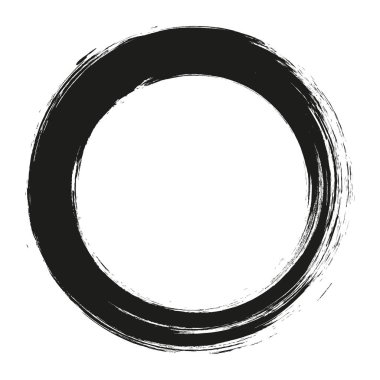 Beyaz arka plan üzerinde boya fırça darbeleri daireler vektör. Mürekkep el boya fırça daire çizilmiş. Logo, etiket tasarım öğesi vektör çizim.