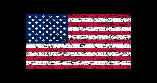 Bendera Amerika Bendera Amerika Yang Dicat Dengan Kuas Ilustrasi Gaya - Stok Vektor