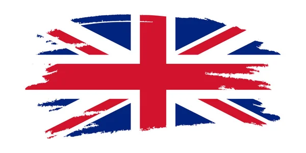 Bandera Del Reino Unido Pinceles Pintados Con Bandera Británica Ilustración — Archivo Imágenes Vectoriales