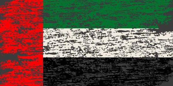 Vereinigte Arabische Emirate Flagge Pinsel Gemalte Flagge Von Uae Handgezeichnete — Stockvektor