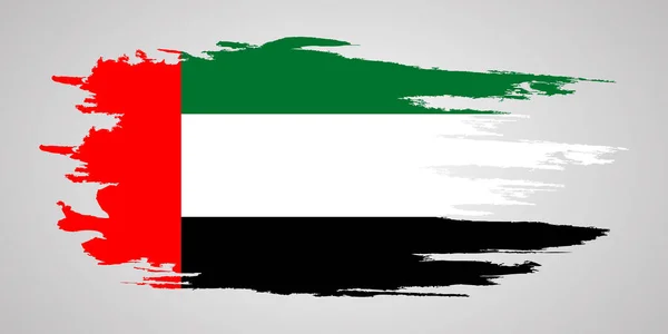 Vereinigte Arabische Emirate Flagge Pinsel Gemalte Flagge Von Uae Handgezeichnete — Stockvektor