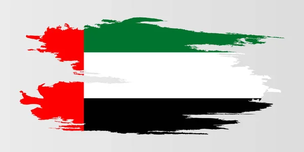 Bandiera Emirati Arabi Uniti Spazzola Bandiera Dipinta Degli Emirati Arabi — Vettoriale Stock