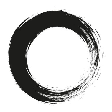 Grunge Fırça vektör vuruş daireler ile yuvarlak
