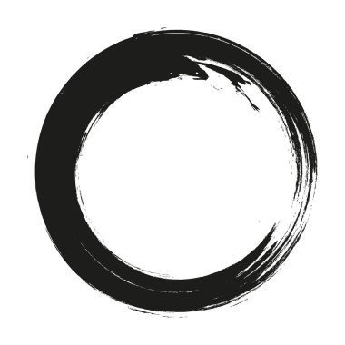 Grunge Fırça vektör vuruş daireler ile yuvarlak