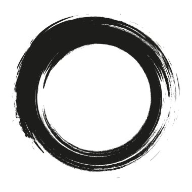 Beyaz arka plan üzerinde boya fırça darbeleri daireler vektör. Mürekkep el boya fırça daire çizilmiş. Logo, etiket tasarım öğesi. Siyah soyut daire. Çerçeve.