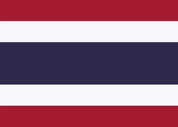 Thailand Flagga Officiella Färger Och Andel Korrekt Thailand Flagga Flat — Stock vektor