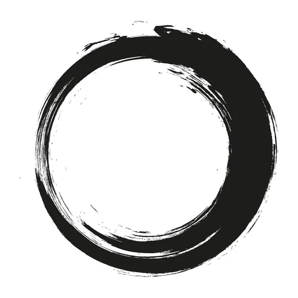 Grunge Ronde Avec Des Cercles Coups Pinceau Vecteur — Image vectorielle