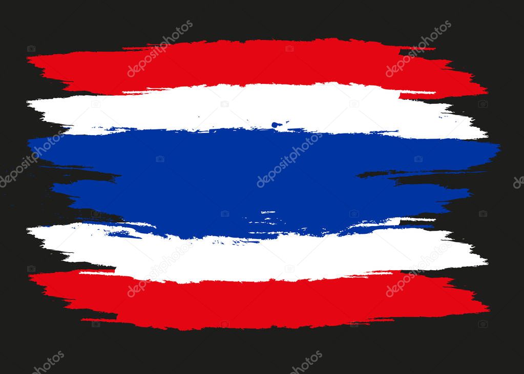 Thailand flag, official colors and proportion correctly. National Thailand flag. Flat vector illustration.