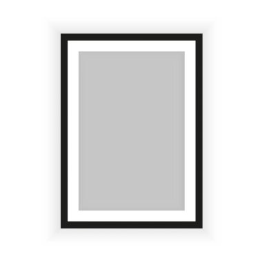 Gerçekçi resim çerçevesi beyaz arkaplanda izole edildi. Sunumlar için mükemmel. Vektör illüstrasyonu