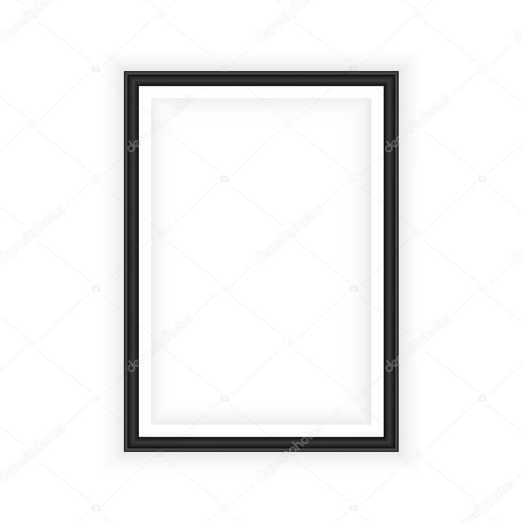 Realistic picture frame isolated on white background. Perfect for your presentations. Vector illustration