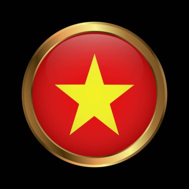 Vietnam bayrağı. Fırça Vietnam bayrağı boyalı. Elle çizilmiş tarzı resimde bir grunge etkisi ve suluboya ile. Vietnam bayrağı doku ile. Vektör