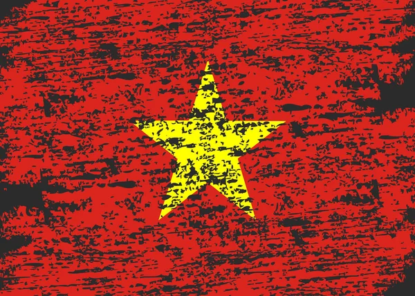 Флаг Вьетнама Кисть Нарисовала Флаг Вьетнама Ручная Иллюстрация Стиля Эффектом — стоковый вектор
