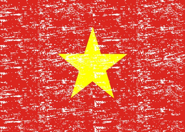 Bendera Vietnam Sikat Dicat Bendera Vietnam Ilustrasi Gaya Gambar Tangan - Stok Vektor