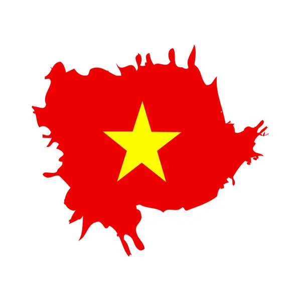 Drapeau Vietnam Brosse Peint Drapeau Vietnam Illustration Style Dessinée Main — Image vectorielle