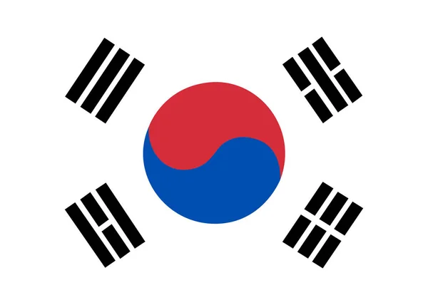 Bandeira Coreia Sul Pincel Pintado Bandeira Coreia Sul Ilustração Estilo —  Vetores de Stock