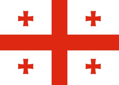 Georgia Flag. Fırça Georgia Flag boyalı. Elle çizilmiş tarzı resimde bir grunge etkisi ve suluboya ile. Georgia bayrak doku ile. Vektör