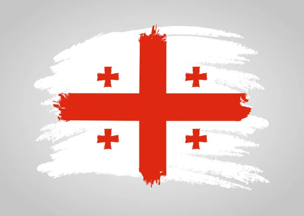 Georgia Flag Brosse Peinte Georgia Flag Illustration Style Dessinée Main — Image vectorielle