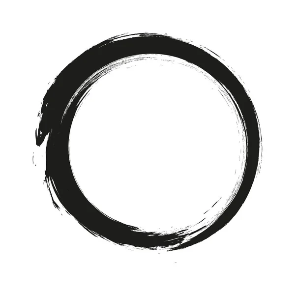 Coups Pinceau Vectoriel Cercles Peinture Sur Fond Blanc Encre Dessinée — Image vectorielle