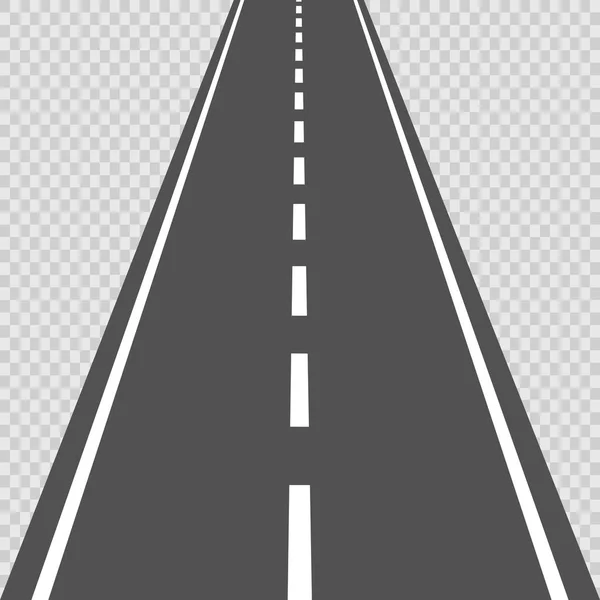 Route Courbe Avec Des Marques Blanches Vecteur — Image vectorielle