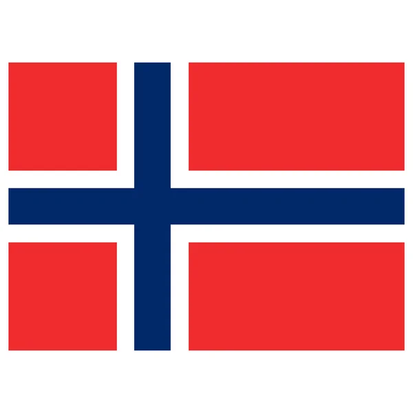 Norges Flagga Pensel Målade Flagga Norge Handritade Stil Illustration Med — Stock vektor