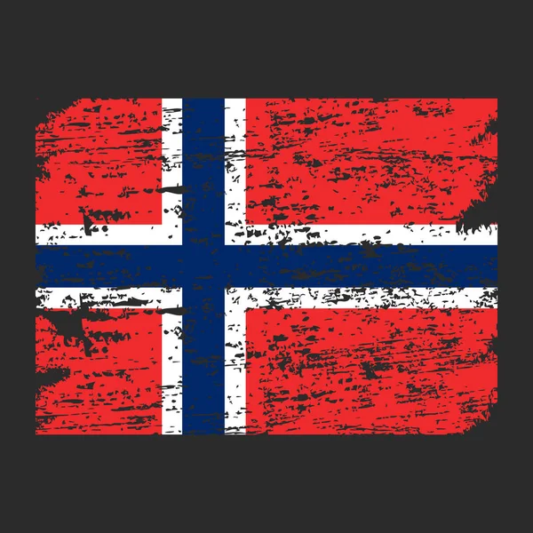 Σημαία Της Νορβηγίας Βούρτσα Βαμμένα Σημαία Της Νορβηγίας Χέρι Που — Διανυσματικό Αρχείο