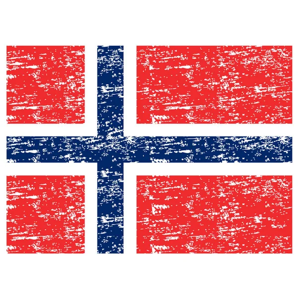 Norges Flagga Pensel Målade Flagga Norge Handritade Stil Illustration Med — Stock vektor