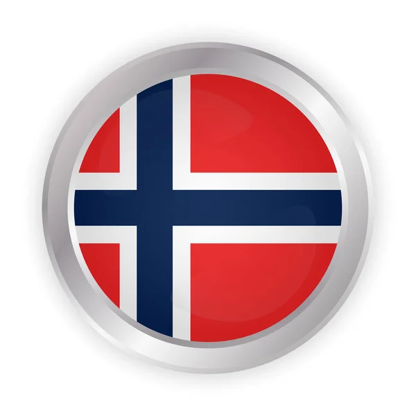 Norges Flagga Pensel Målade Flagga Norge Handritade Stil Illustration Med — Stock vektor