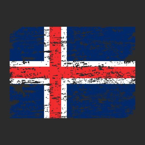 Bandera Islandia Pincel Pintado Bandera Islandia Ilustración Estilo Dibujado Mano — Vector de stock