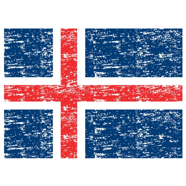 アイスランドの国旗 ブラシには アイスランドの国旗が描かれています グランジ効果と水彩手描きイラスト グランジ テクスチャとアイスランドの国旗 — ストックベクタ