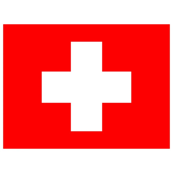Vlag Van Zwitserland Penseel Geschilderd Vlag Van Zwitserland Hand Getrokken — Stockvector