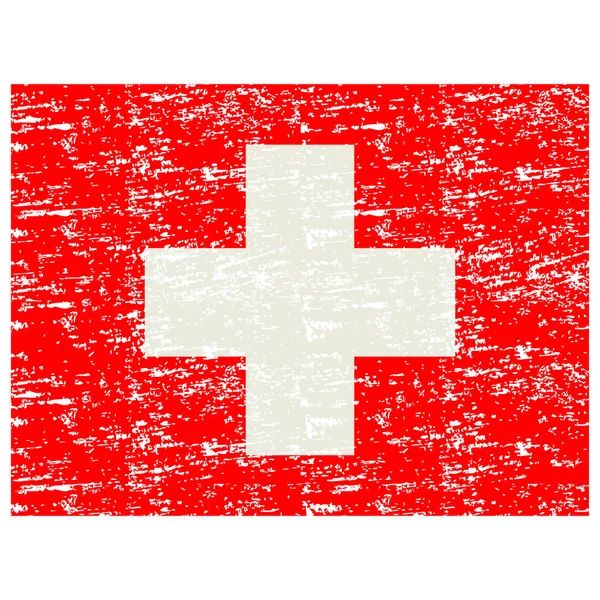Флаг Швейцарии Кисть Раскрашена Флагом Швейцарии Ручная Иллюстрация Стиля Эффектом — стоковый вектор