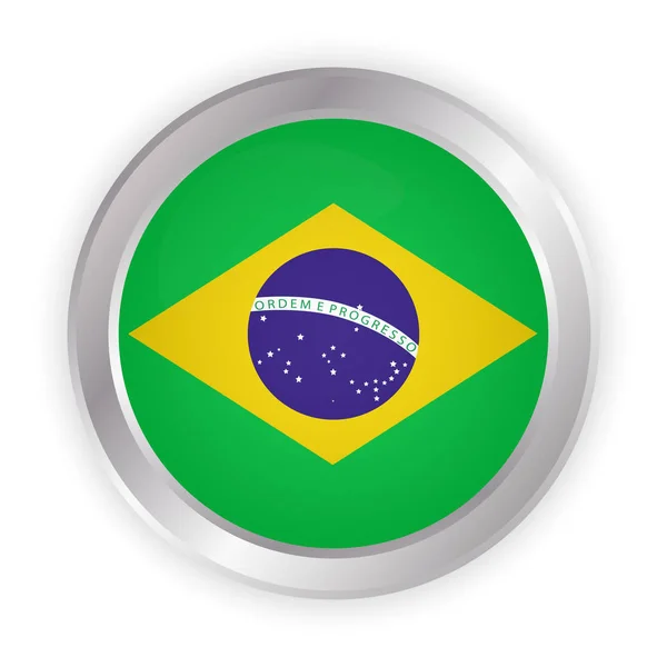 Brasilianische Flagge Pinsel Bemalte Brasilianische Flagge Handgezeichnete Stilillustration Mit Grunge — Stockvektor