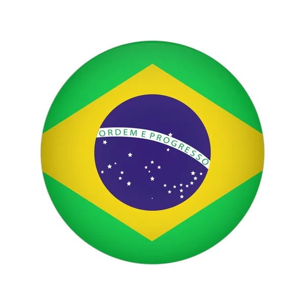 Brasilianische Flagge Pinsel Bemalte Brasilianische Flagge Handgezeichnete Stilillustration Mit Grunge — Stockvektor