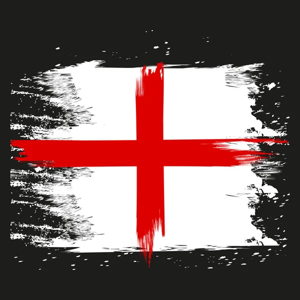 Vlag van England. Geschilderde borstel gekleurde inkten. Symbool Independence Day nationale patriottische reizen land achtergrond — Stockvector