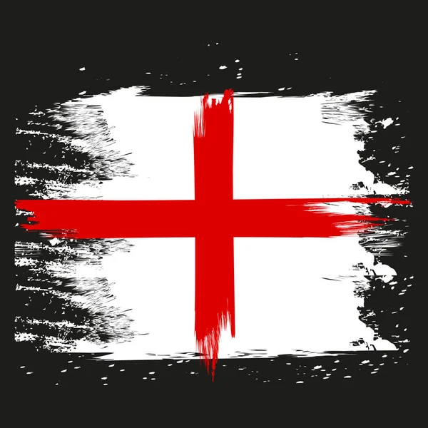 Bandeira da Inglaterra. Pincel pintado tintas coloridas. Símbolo Dia da Independência Nacional Patriótico Viagem País Fundo —  Vetores de Stock