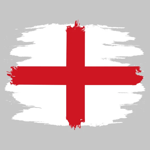 Flagge Englands. bemalte Pinsel farbige Tinten. Symbol Unabhängigkeitstag nationale patriotische Reise Land Hintergrund — Stockvektor