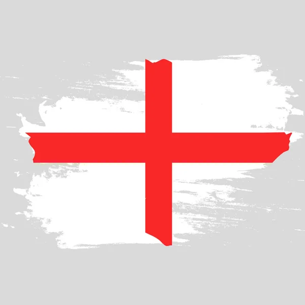 Flagge Englands. bemalte Pinsel farbige Tinten. Symbol Unabhängigkeitstag nationale patriotische Reise Land Hintergrund — Stockvektor