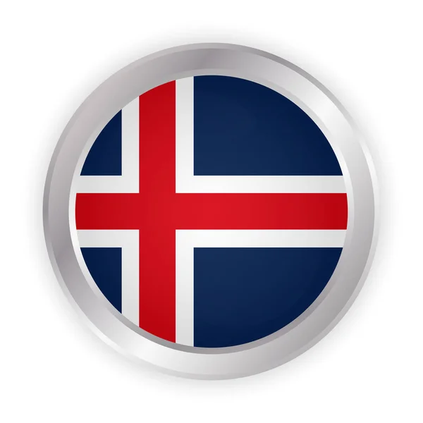 Islands Flagga Pensel Målade Island Flagga Handritade Stil Illustration Med — Stock vektor