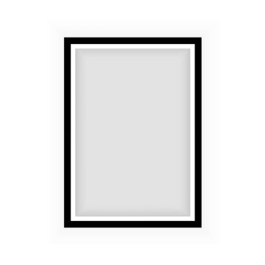 Gerçekçi siyah çerçeve beyaz arkaplanda izole edilmiş. Sunumlar için mükemmel. Vektör