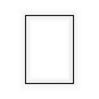 Gerçekçi siyah çerçeve beyaz arkaplanda izole edilmiş. Sunumlar için mükemmel. Vektör