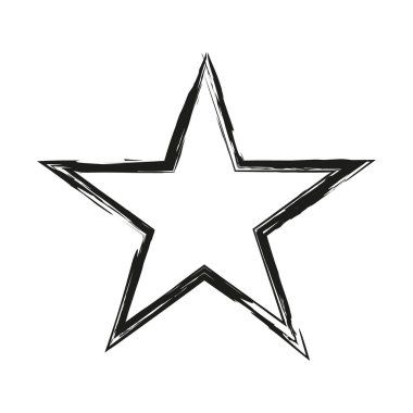 Grunge Yıldız. El tarzı resimde bir grunge etkisi ile çekilmiş. Doku ile yıldız. Vektör