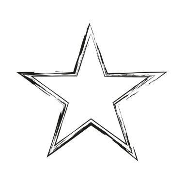 Grunge Yıldız. El tarzı resimde bir grunge etkisi ile çekilmiş. Doku ile yıldız. Vektör